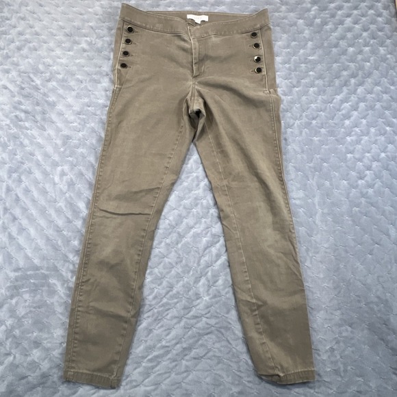 LOFT Womens Olive Green Marisa Skinny Leg Soft Stretchy Pants Size 6 Button Pkt - Picture 5 of 9